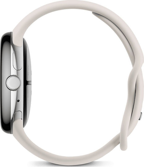 Google Pixel Watch 3 Aluminiu 45mm Rezistent la apă (Polished Silver Aluminum case / Porcelain Active Band)