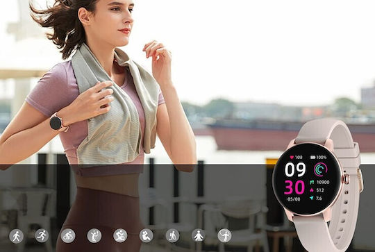 Kieslect L11 Aluminium 46mm Smartwatch mit Pulsmesser (Rosa)