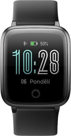 Umax U-Band P2-L Smartwatch με SIM και Παλμογράφο (Μαύρο)
