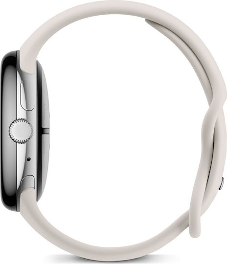 Google Pixel Watch 3 LTE Aluminiu 45mm Rezistent la apă (Polished Silver Aluminum case / Porcelain Active Band)