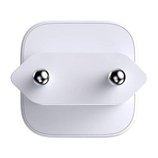 Joyroom Зарядно Устройство Без Кабел GaN с USB-C Изходен Порт 30W Power Delivery / Quick Charge 3.0 Бял (JR-TCG15)