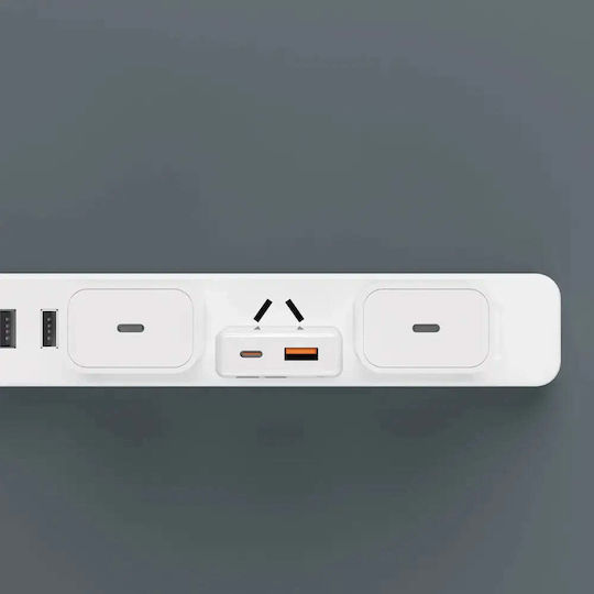 Dudao Charger GaN with USB-A Port and USB-C Port and Cable USB-C - Lightning 30W Power Delivery / Quick Charge 3.0 Whites