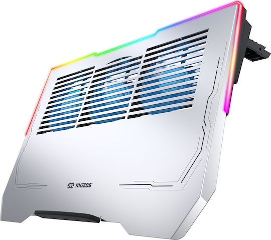 Mozos Mozos Cooling Pad für Laptop bis 17.3" mit 3 Lüftern und Beleuchtetem Silber LS6-RGB