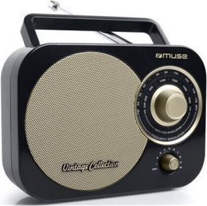 Muse M-055 Retro Επιτραπέζιο Ραδιόφωνο Ρεύματος / Μπαταρίας Μαύρο