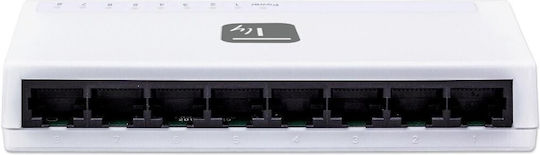 Techly 8 Ports 10/100 Mbps Unmanaged L2 Switch with 8 Ethernet Ports and 8 SFP Ports