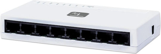 Techly 8 Ports 10/100 Mbps Unmanaged L2 Switch with 8 Ethernet Ports and 8 SFP Ports