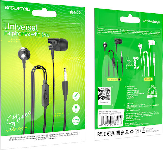 Borofone BM72 În ureche Handsfree cu Mufă 3.5mm Alb