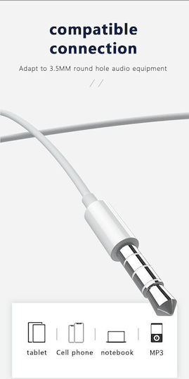 Jellico In-ear Handsfree με Βύσμα Lightning Λευκό