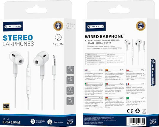 Jellico In-ear Handsfree με Βύσμα Lightning Λευκό