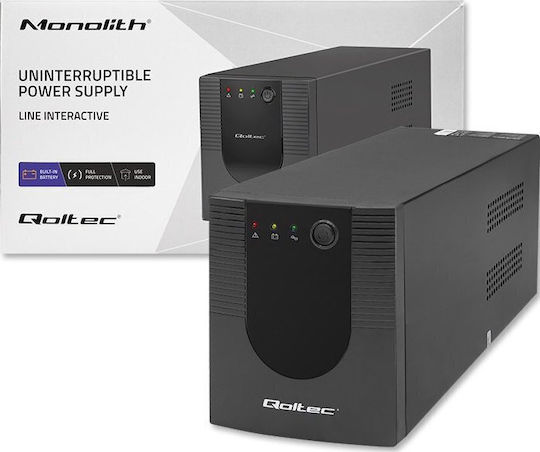 Qoltec FR UPS Line-Interactive 2000VA 1200W με 4 Πρίζες