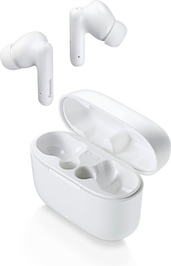 Panasonic B110W In-ear Bluetooth Handsfree Ακουστικά με Αντοχή στον Ιδρώτα και Θήκη Φόρτισης Λευκά