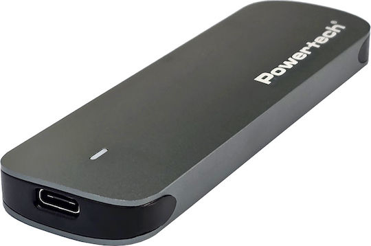 Powertech Case for Hard Drive M.2 SATA III with Connection Type-C Gray