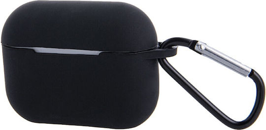 TelForceOne Pendant And Carabiner Silicone Case With Hook in Black for Apple AirPods Pro