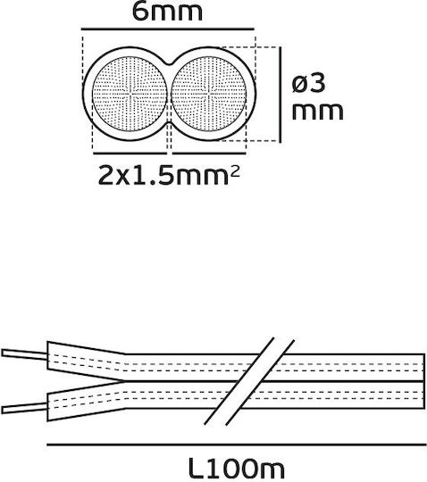 VK Lighting Καλώδιο Ηχείου Ατερμάτιστο 100m 44144-006135