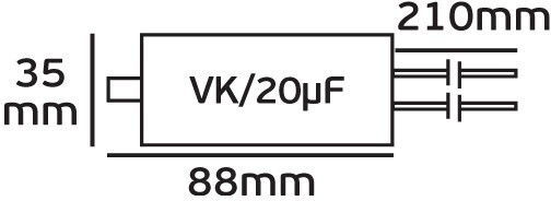 VK Lighting Πυκνωτής Εκκίνησης Κινητήρων 20μF 250V