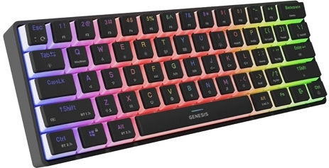 Genesis Thor 660 G2 Гейминг Механична Клавиатура 60% с Гатерон Браун суичове и RGB подсветка (Английски US) Черен