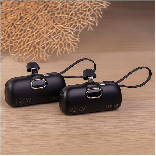 Forever MTB-100 USB-C Power Bank 5000mAh 22.5W Black