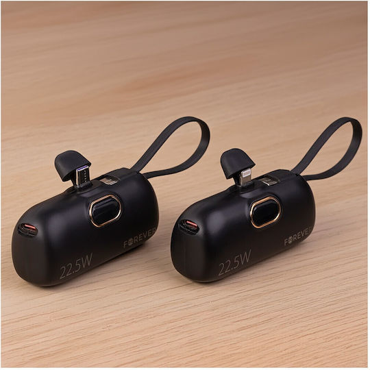 Forever MTB-100 Lightning Power Bank 5000mAh 22.5W Μαύρο