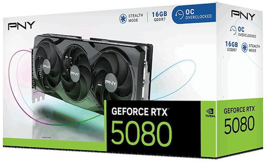 PNY GeForce RTX 5080 16GB GDDR7 Overclocked Triple Fan Placă