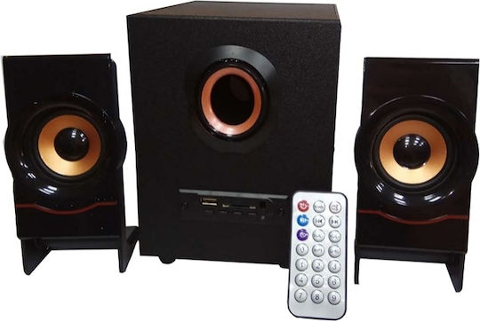 Tele FT-C10U Ηχεία Υπολογιστή 2.1 με Ισχύ 8W Γκρι