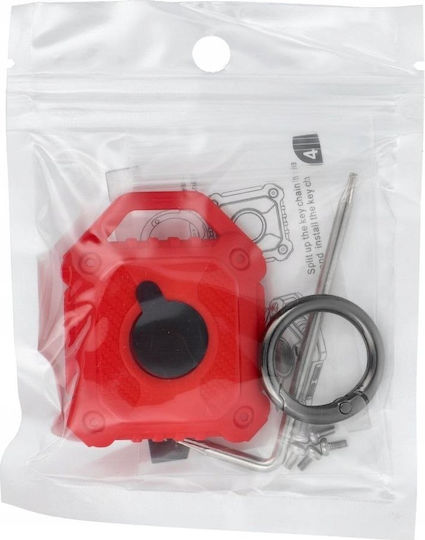 Holder Keychain Case Silicone for AirTag in Red color