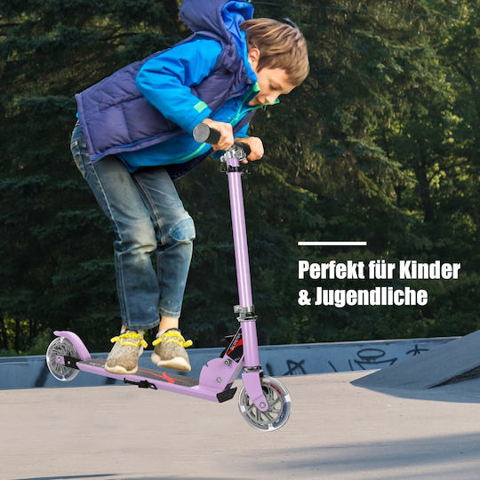 Costway Kinderroller Klappbar 2-Rad Freestyle Flieder