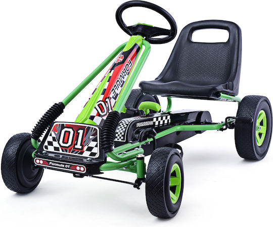 Kids Foot-to-Floor Car One-Seater with Pedal Green