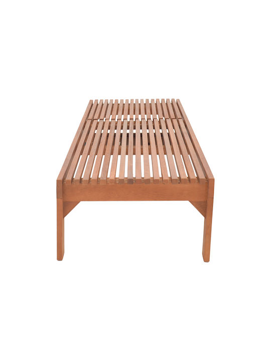 Liegestuhl Hölzernes Sunnie mit Rädern Beige 200x65x35cm.