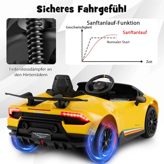 Lamborghini Μονοθέσιο με Τηλεκοντρόλ 12 Volt Κίτρινο για 3+ Ετών