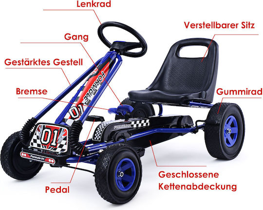Go Kart Μονοθέσιο με Πετάλι Μπλε