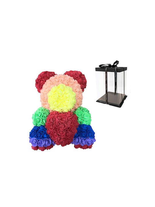 Multicolour Teddy Bear from Artificial Roses Mohicans Black Line Multicolour Teddy Bear from Artificial Roses Mohicans Black Line