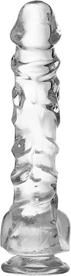SMD CrystalVein Ρεαλιστικό Dildo με Όρχεις και Βεντούζα Διάφανο 25.5cm