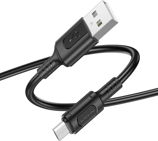 Borofone Редовна USB 2.0 до микро USB кабел Черен 1м 1бр