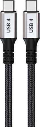 TB Print Braided Thunderbolt 4 Cable 100W Μαύρο 2m (AKTBXIACCTB200B)