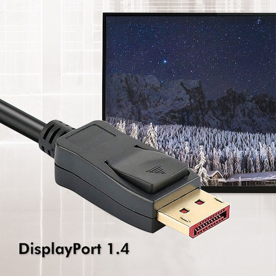Techly Cable DisplayPort male - DisplayPort male 5m Μαύρο (ICOC DSP-A14-050NT)