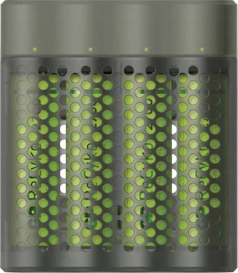 GP Batteries ReCyko M451 USB Φορτιστής 4 Μπαταριών Ni-MH Μεγέθους AA/AAA Σετ με 4x AAA 2700mAh σε Πράσινο χρώμα