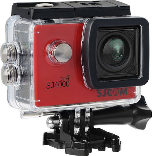 SJCAM SJ4000 Air Cameră De Acțiune 4K Ultra HD Impermeabilă (Cu Husă) Standard Cu Ecran 2" Și Wi-Fi Roșie