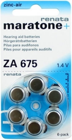 Renata Zinc Air Батерии За Слухови Апарати 675 1.45V 6бр