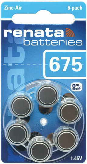 Renata Zinc Air Батерии За Слухови Апарати 675 1.45V 6бр
