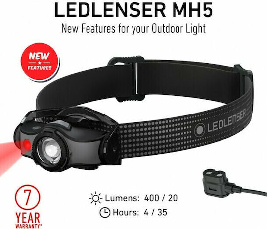 LedLenser Επαναφορτιζόμενος Φακός Κεφαλής LED IPX4 με Μέγιστη Φωτεινότητα 400lm