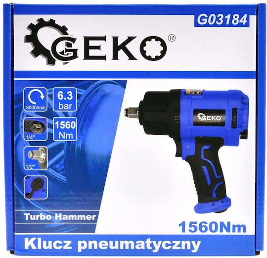 Geko G03184 Αερόκλειδο 1/2" με Μέγιστη Ροπή 159.07kgm