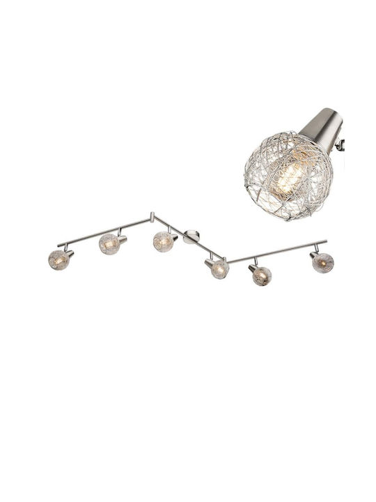 Elmark Julie Spot with 6 Lights and with Socket E14 in Silver Color