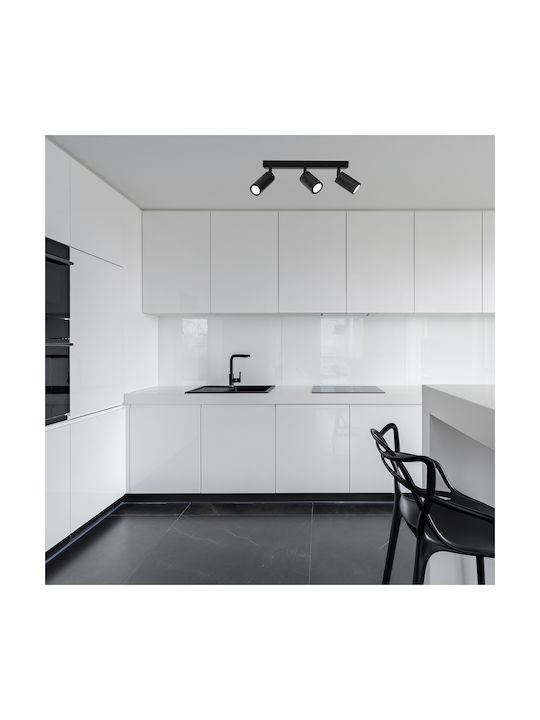 Eko Light Hudson Triple Spot with Socket GU10 in Black Color