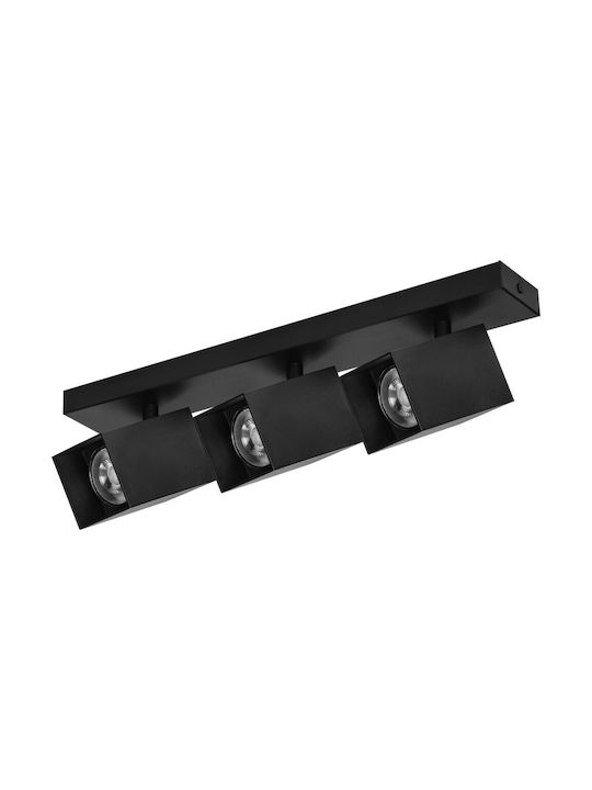 Orno Triple Spot with Socket GU10 in Black Color