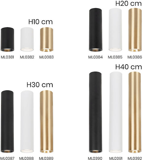 Eko Light Μονό Σποτ με Ντουί GU10 σε Χρυσό Χρώμα