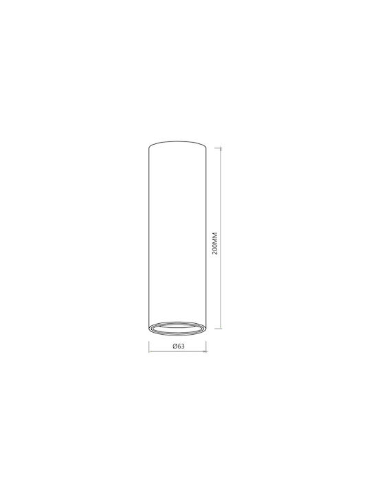 Eko Light Μονό Σποτ με Ντουί GU10 σε Χρυσό Χρώμα