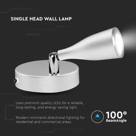 V-TAC Single LED Warm White Spot in White Color
