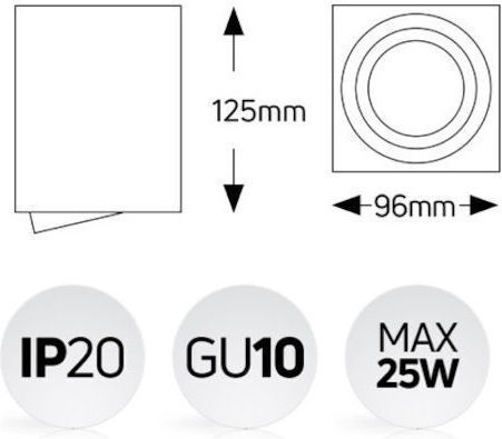 Geyer Single Spot with Socket GU10 in Black Color