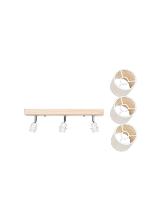 GloboStar Triple Spot with Socket E27 in Beige Color