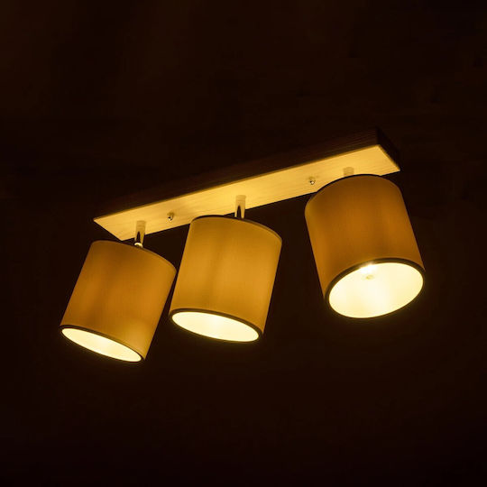GloboStar Dreifach Spot mit Fassung E27 in Beige Farbe